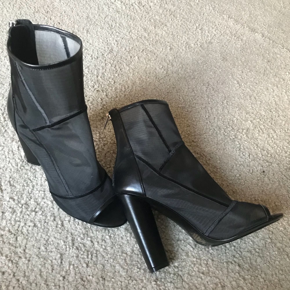 Steve Madden Peep Toe Mesh Booties - Picture 2 of 7